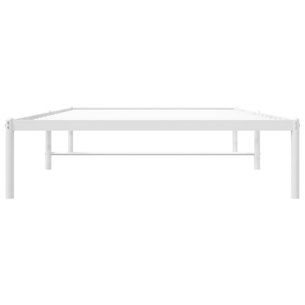 Metal Bed Frame White 107x203 cm