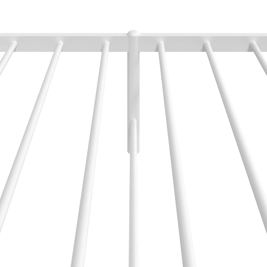 Metal Bed Frame with Headboard White 107x203 cm