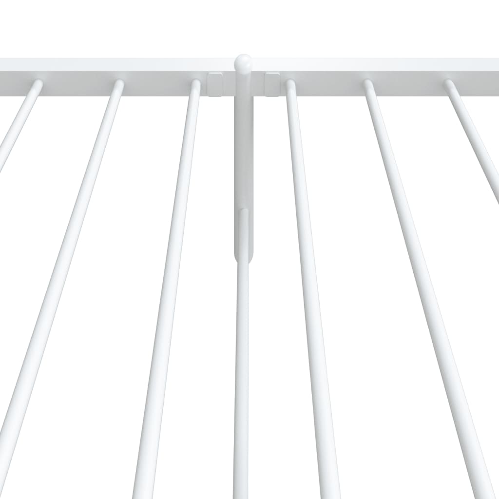 Metal Bed Frame with Headboard and Footboard White 107x203 cm