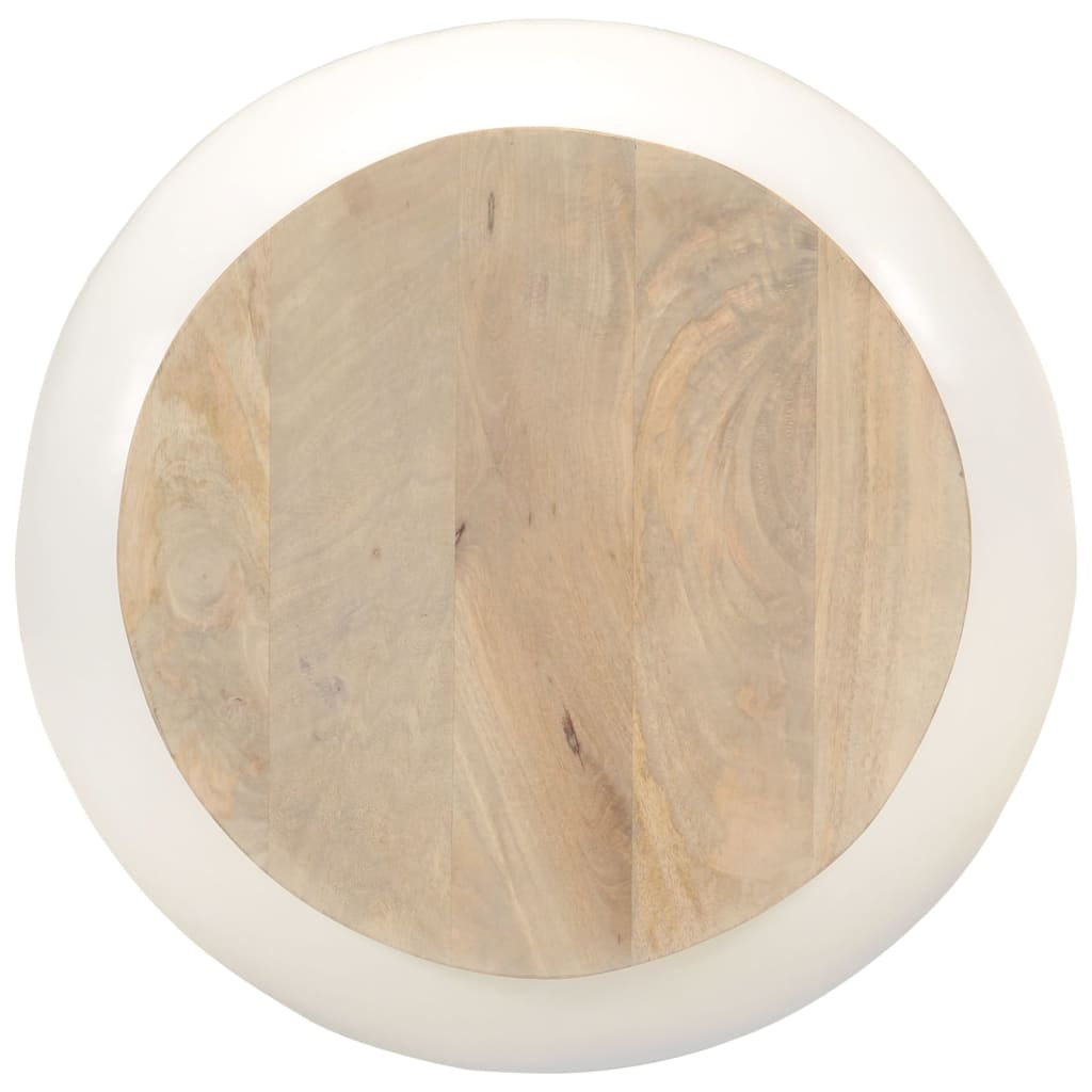 Coffee Table White 51x51x27 cm Solid Wood Mango