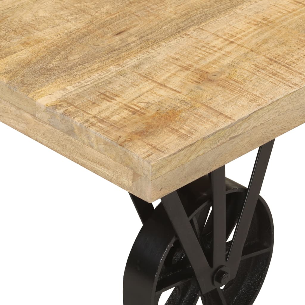 Coffee Table with Wheels 110x55x29.5 cm Solid Wood Mango