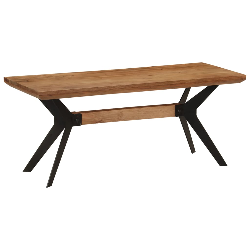 Dining Bench 110x40x46 cm Solid Wood Acacia and Steel