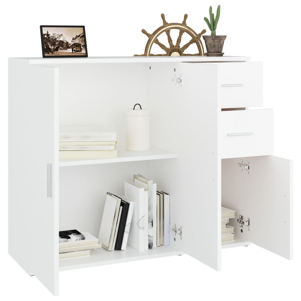 Sideboard White 91x29.5x75 cm Engineered Wood