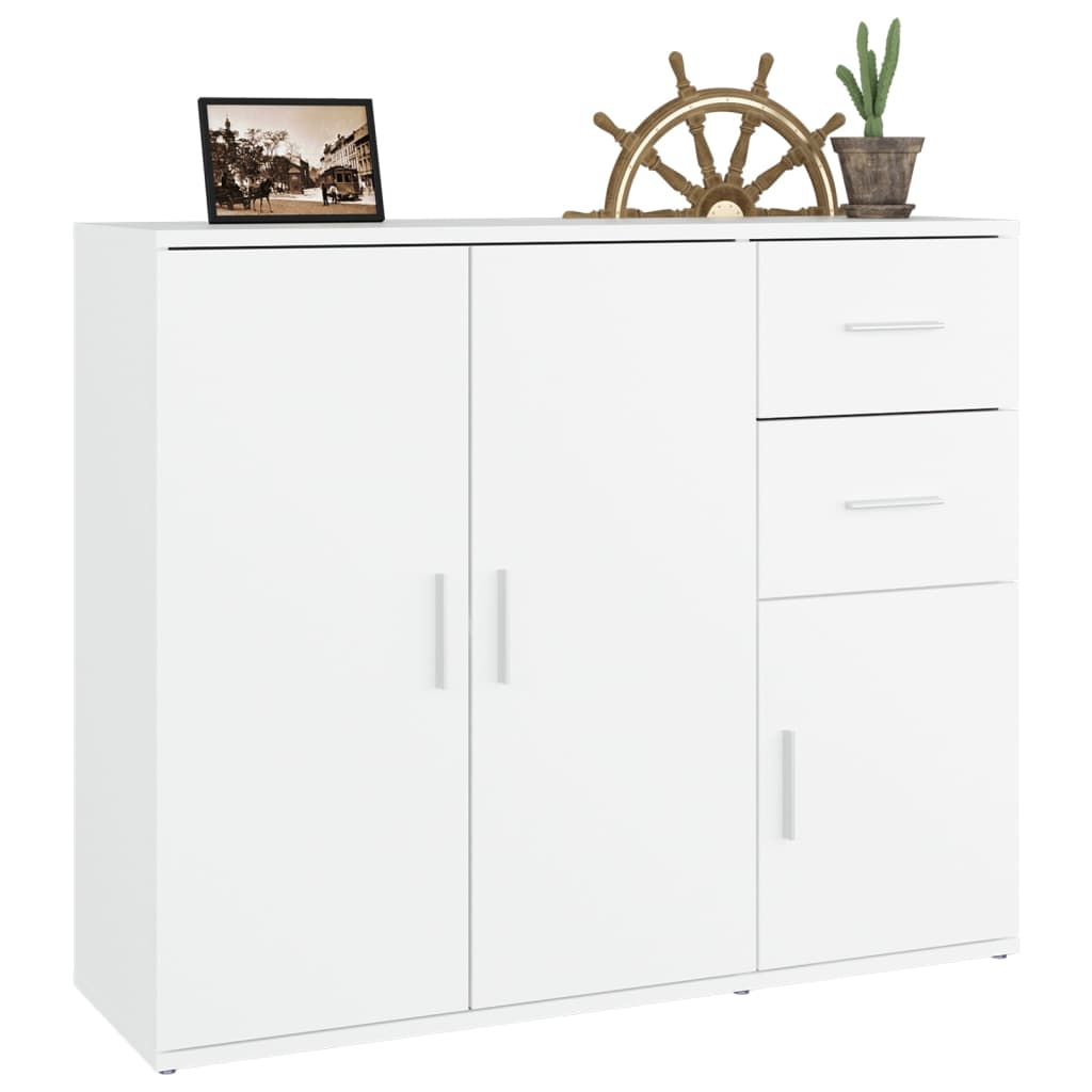 Sideboard White 91x29.5x75 cm Engineered Wood