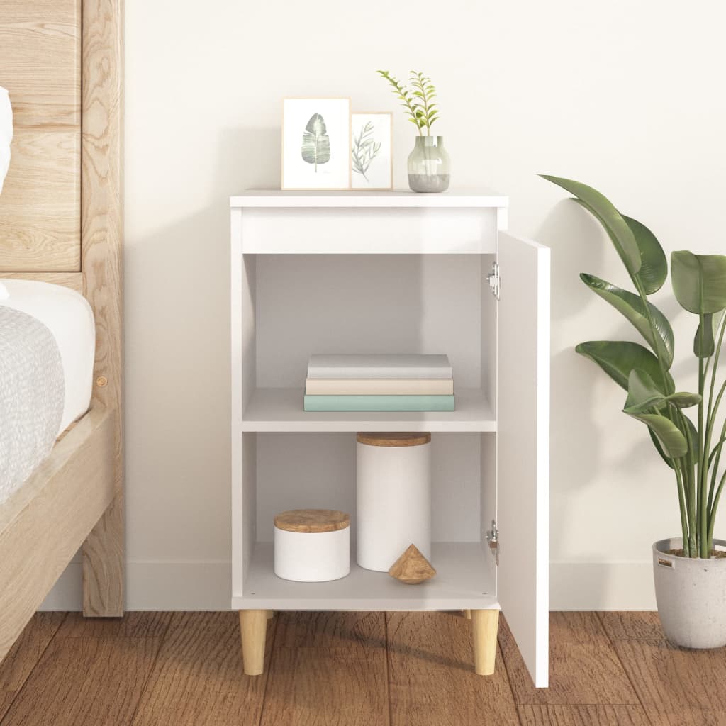 Bedside Cabinet High Gloss White 40x35x70 cm Engineered Wood