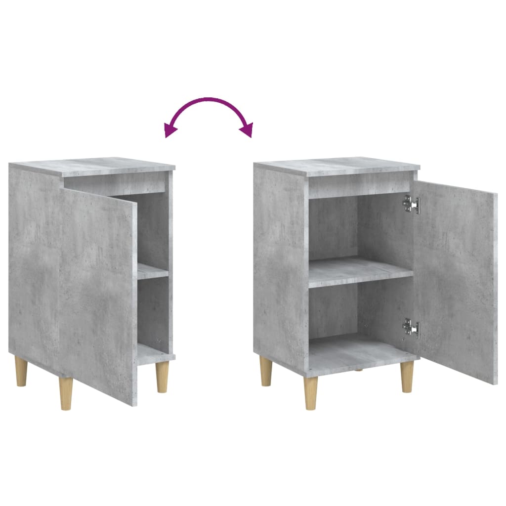 Bedside Cabinets 2 pcs Concrete Grey 40x35x70 cm Engineered Wood