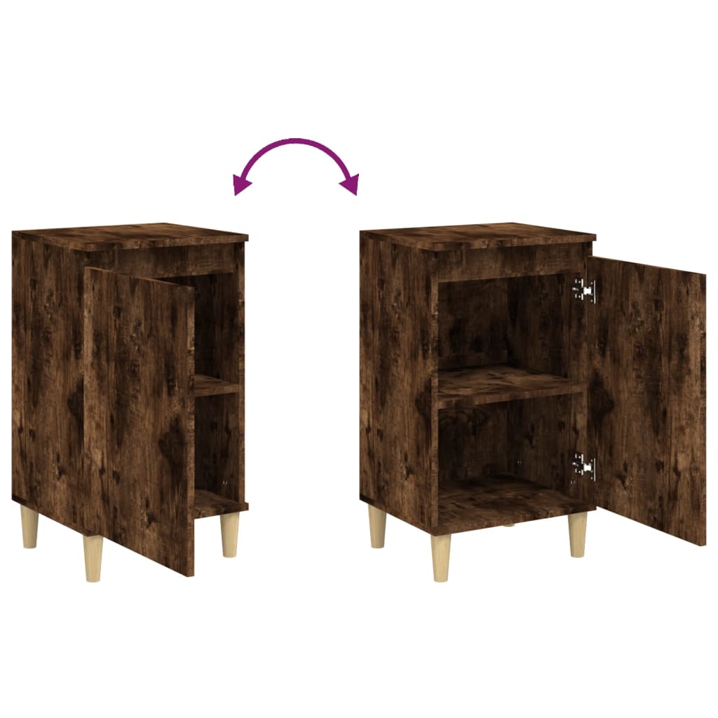 Bedside Cabinets 2 pcs Smoked Oak 40x35x70 cm Engineered Wood