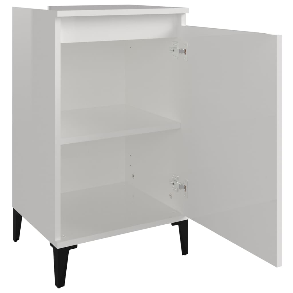 Bedside Cabinet High Gloss White 40x35x70 cm Engineered Wood