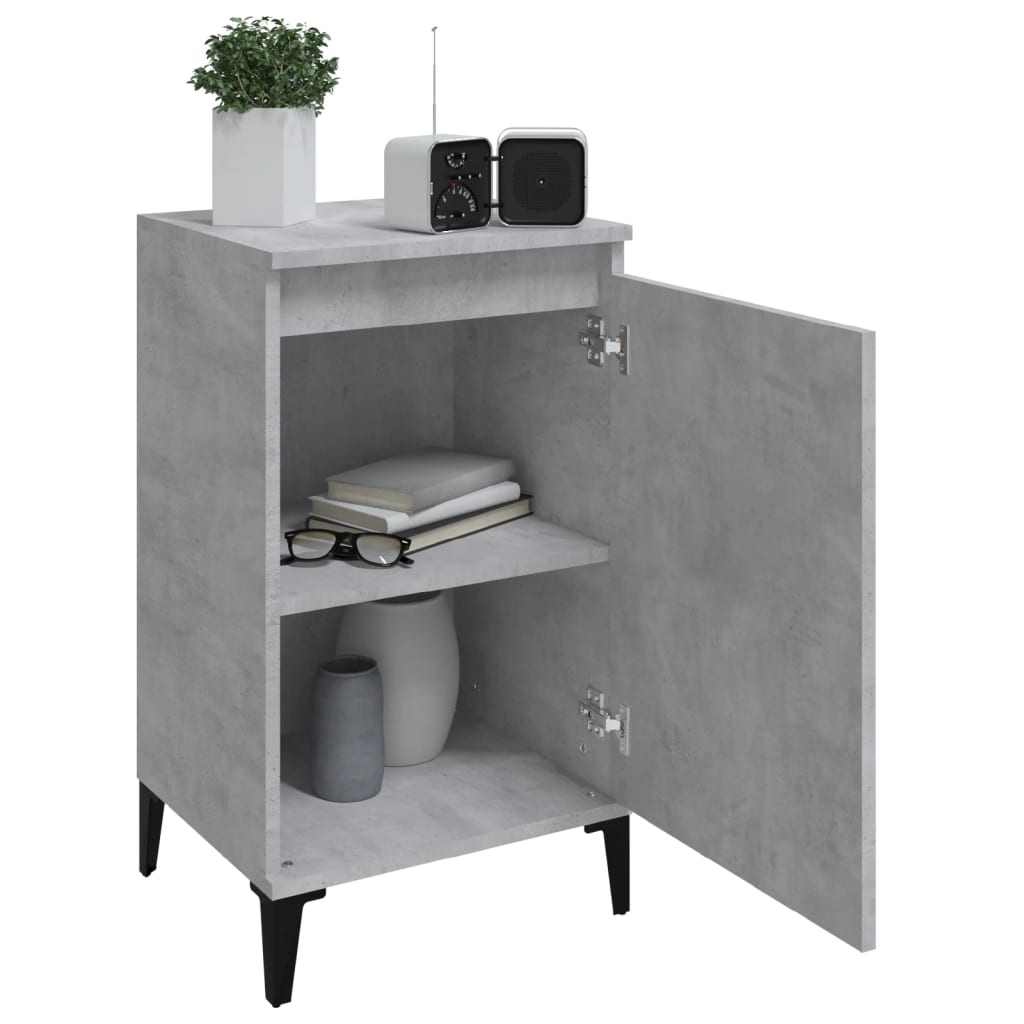 Bedside Cabinet Concrete Grey 40x35x70 cm Engineered Wood