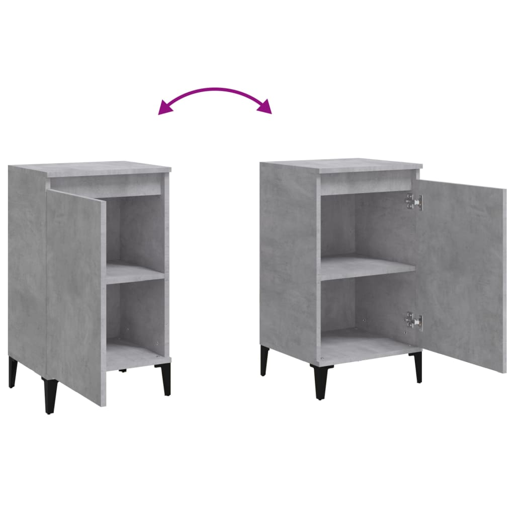 Bedside Cabinets 2 pcs Concrete Grey 40x35x70 cm Engineered Wood