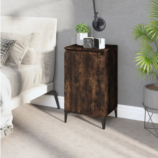 Bedside Cabinet Smoked Oak 40x35x70 cm Engineered Wood