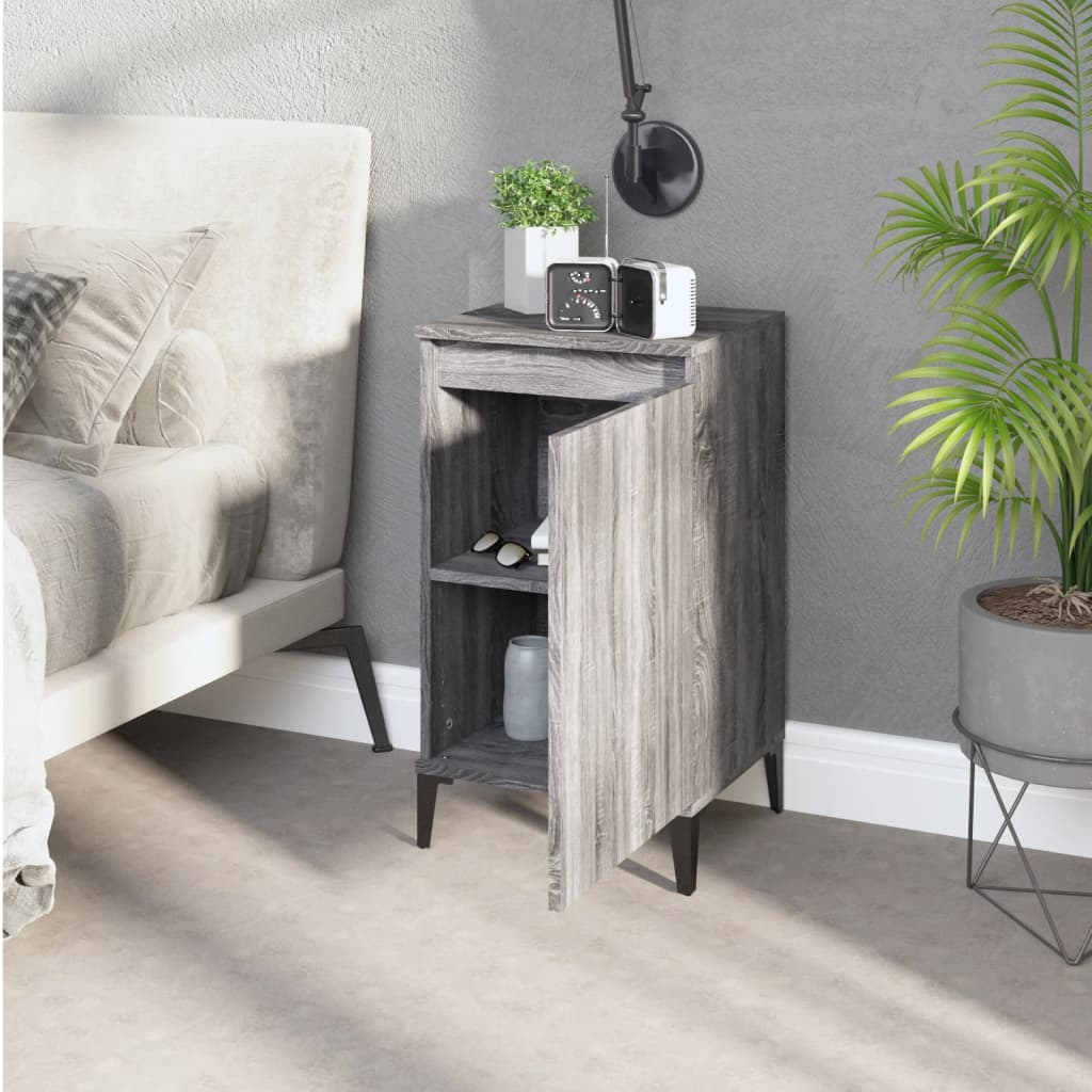 Bedside Cabinet Grey Sonoma 40x35x70 cm Engineered Wood