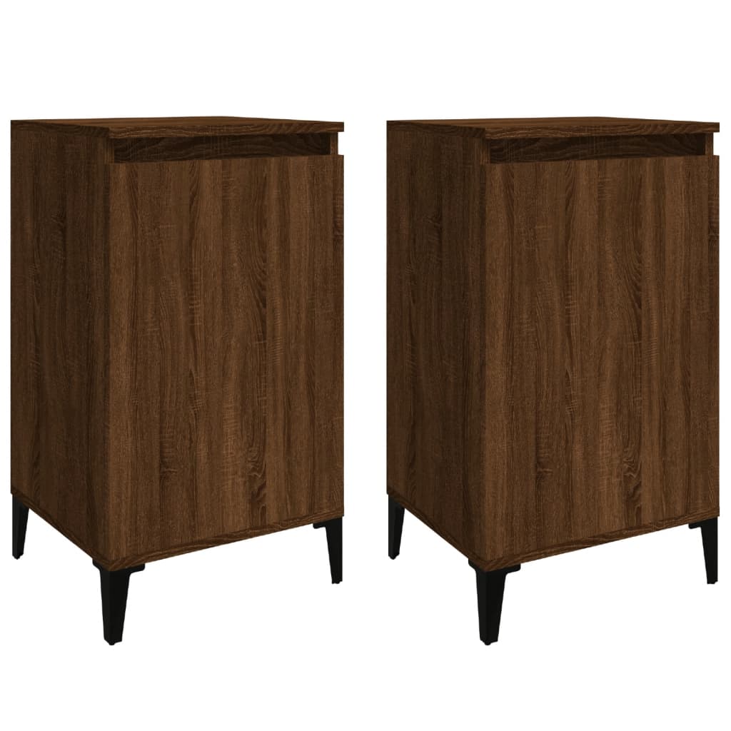 Bedside Cabinets 2 pcs Brown Oak 40x35x70 cm Engineered Wood