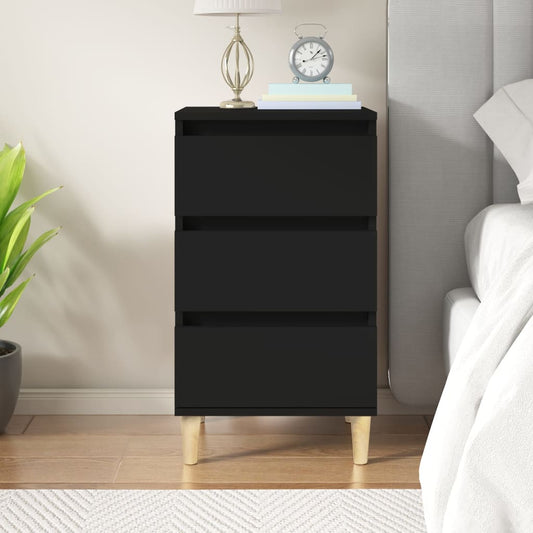 Bedside Cabinet Black 40x35x70 cm Engineered Wood