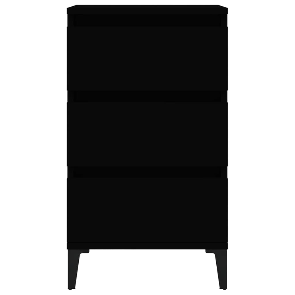 Bedside Cabinet Black 40x35x70 cm Engineered Wood