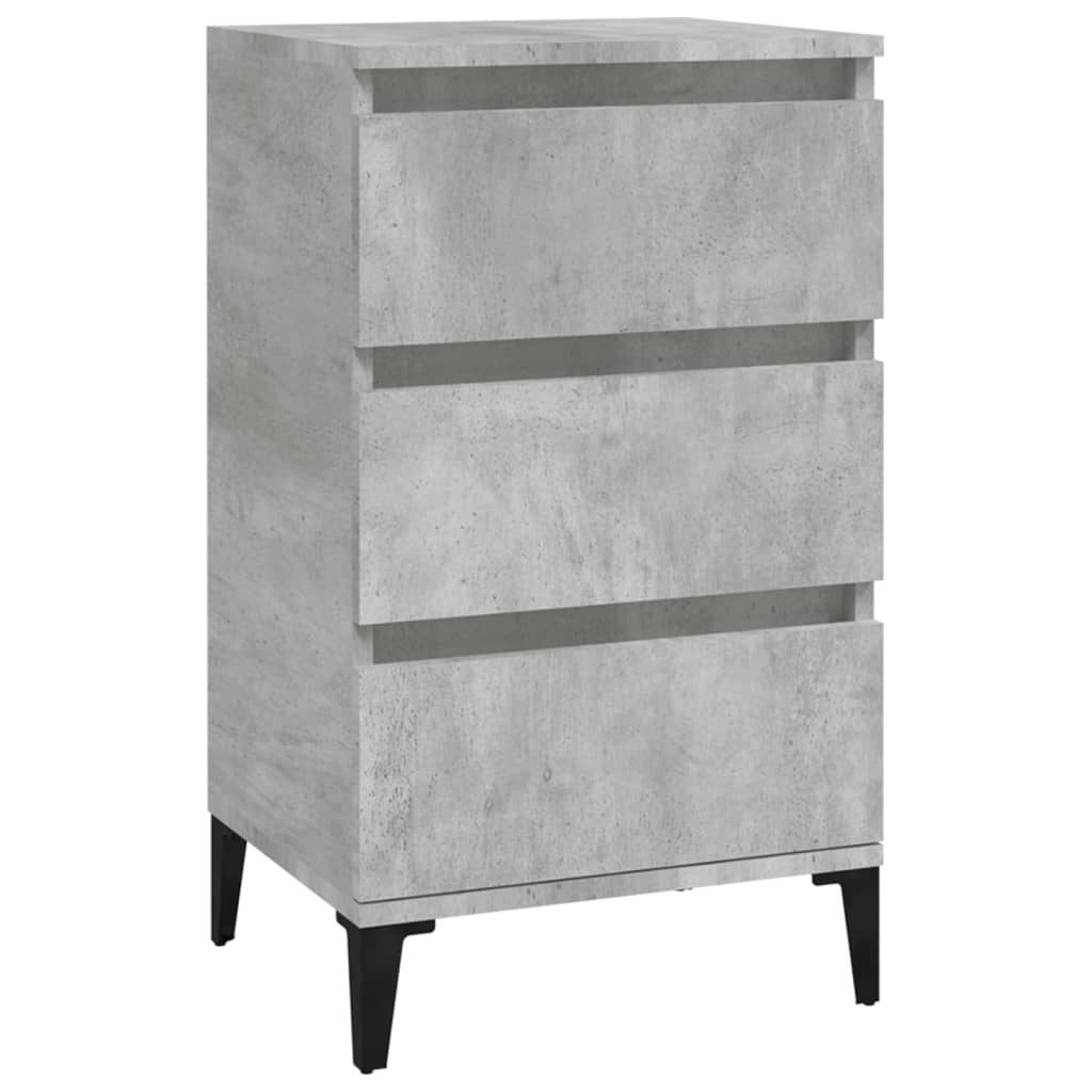 Bedside Cabinet Concrete Grey 40x35x70 cm Engineered Wood