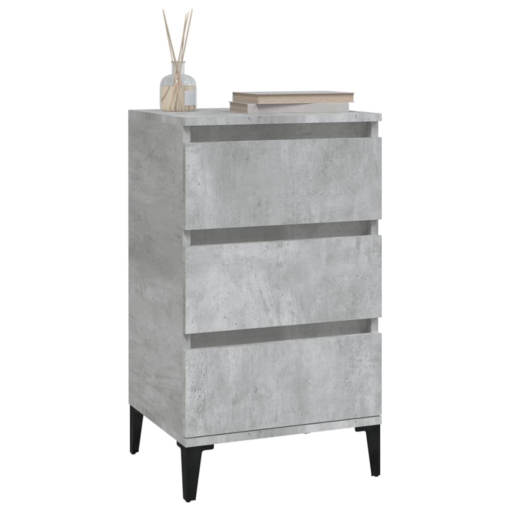 Bedside Cabinet Concrete Grey 40x35x70 cm Engineered Wood