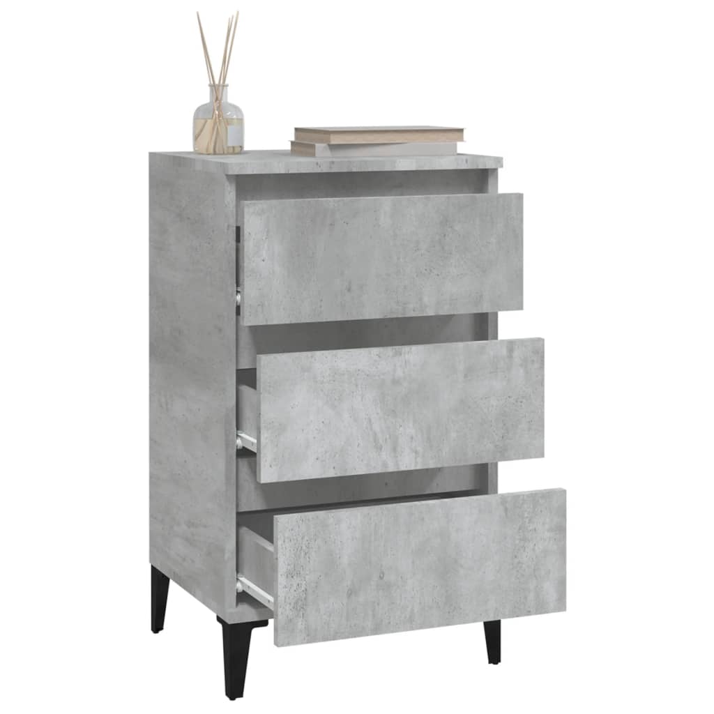 Bedside Cabinet Concrete Grey 40x35x70 cm Engineered Wood