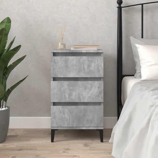 Bedside Cabinet Concrete Grey 40x35x70 cm Engineered Wood