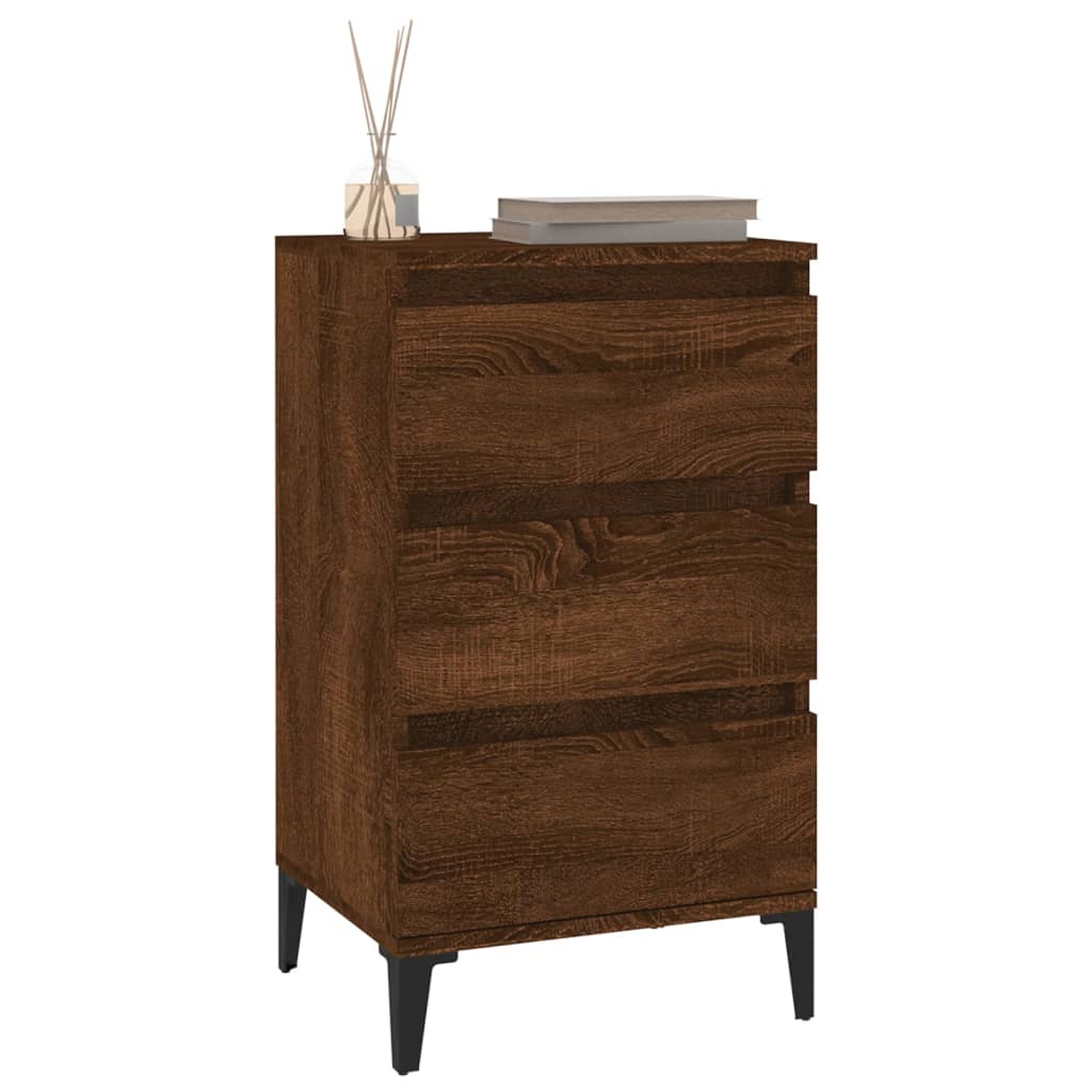 Bedside Cabinet Brown Oak 40x35x70 cm Engineered Wood