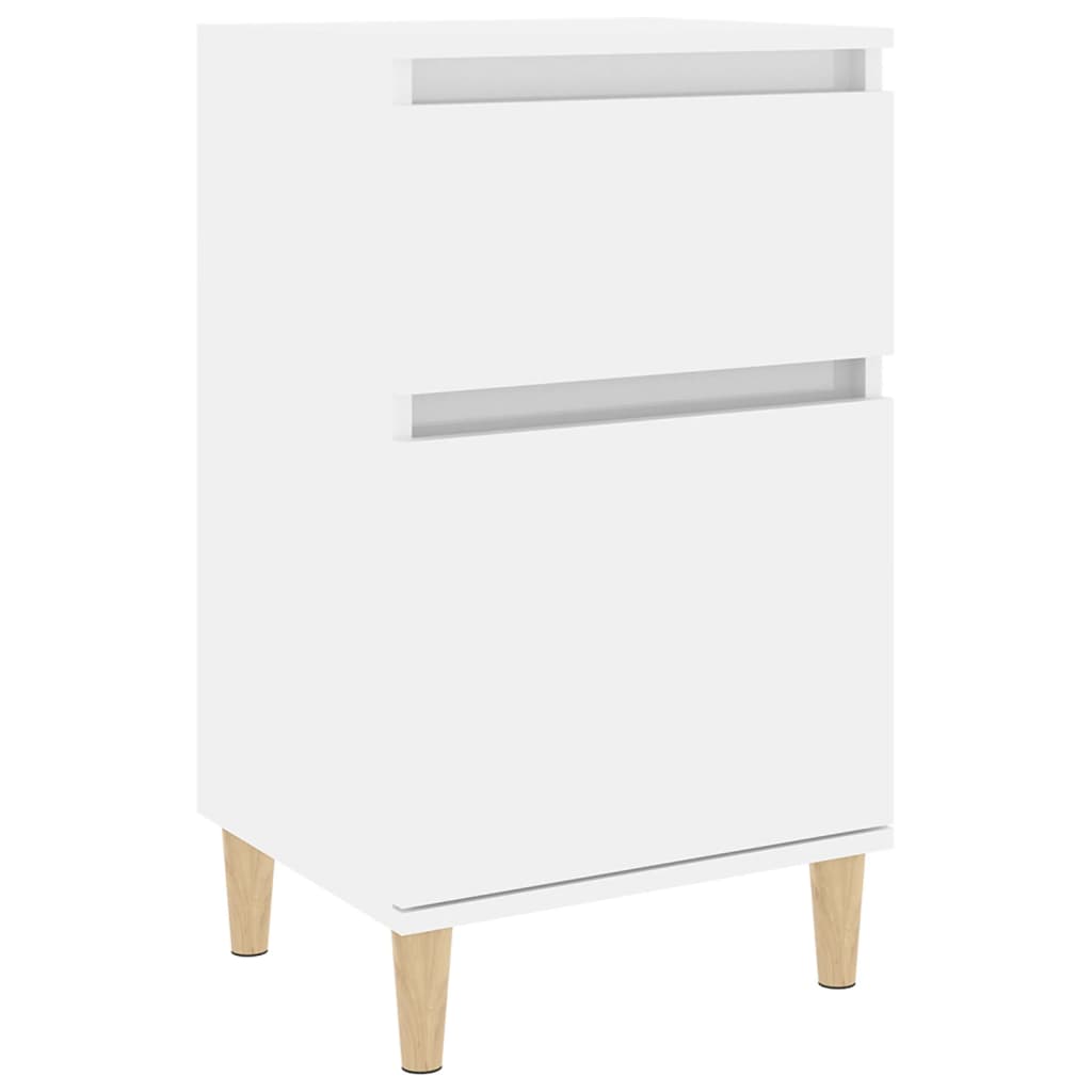 Bedside Cabinet High Gloss White 40x35x70 cm