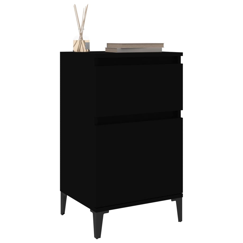 Bedside Cabinet Black 40x35x70 cm