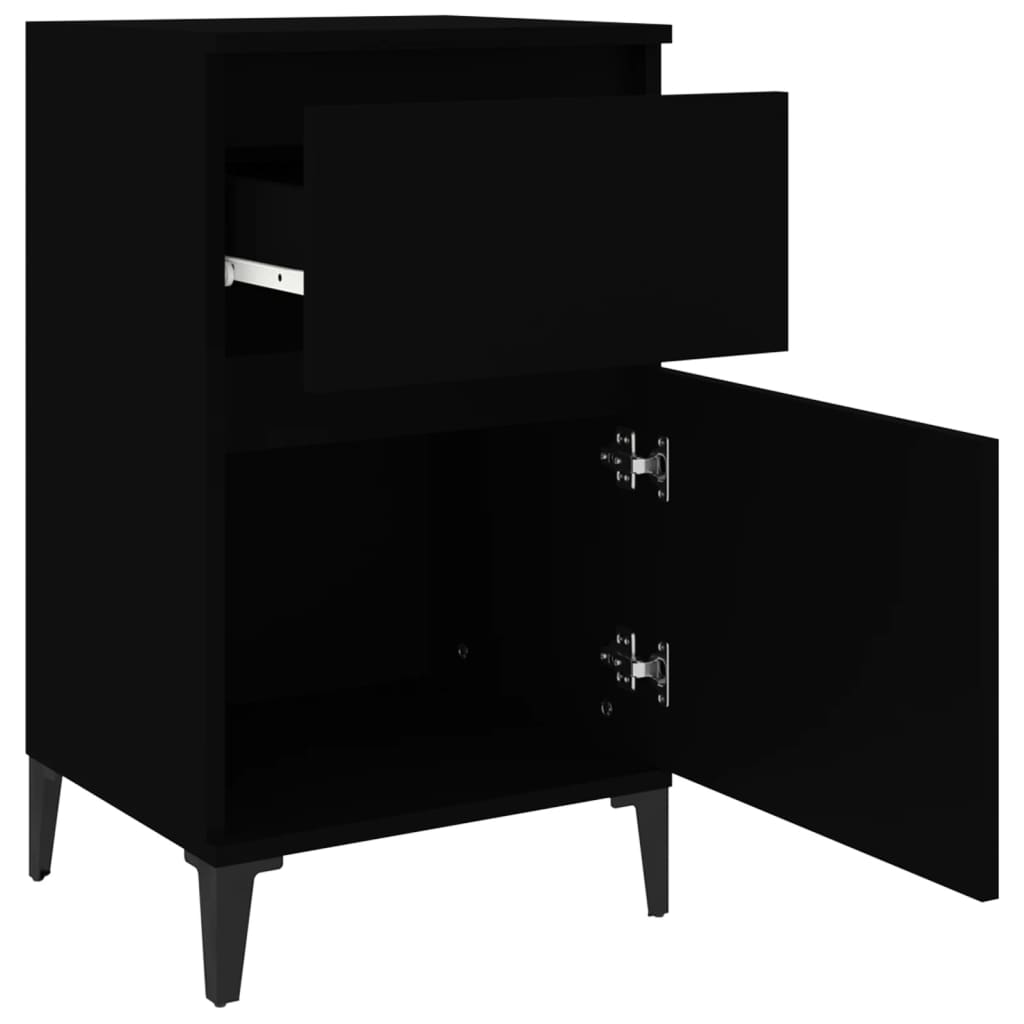 Bedside Cabinet Black 40x35x70 cm