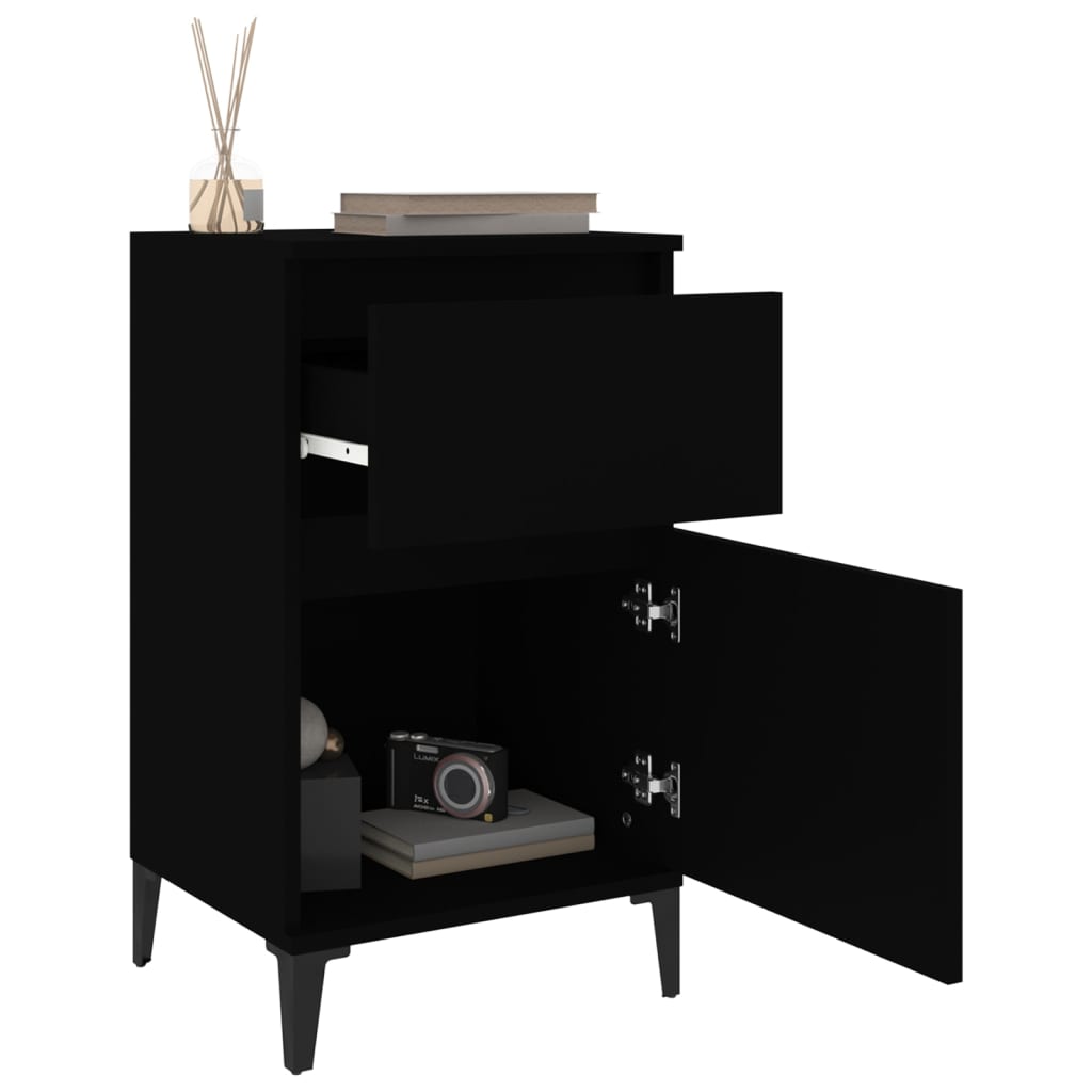 Bedside Cabinets 2 pcs Black 40x35x70 cm