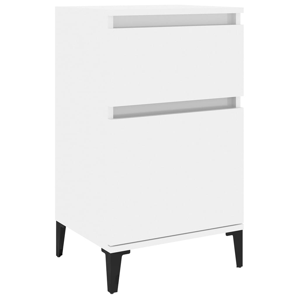 Bedside Cabinet High Gloss White 40x35x70 cm