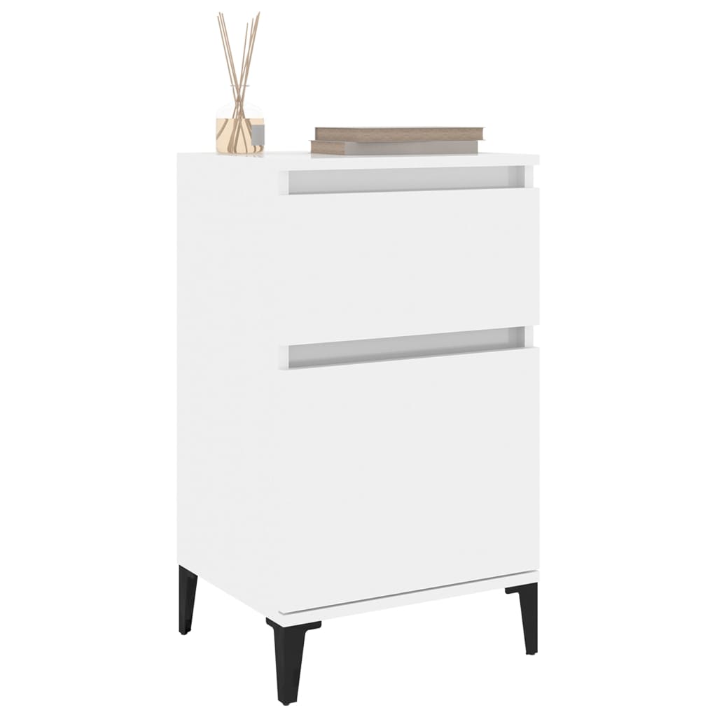 Bedside Cabinets 2 pcs High Gloss White 40x35x70 cm