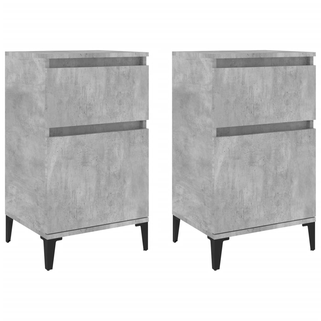 Bedside Cabinets 2 pcs Concrete Grey 40x35x70 cm