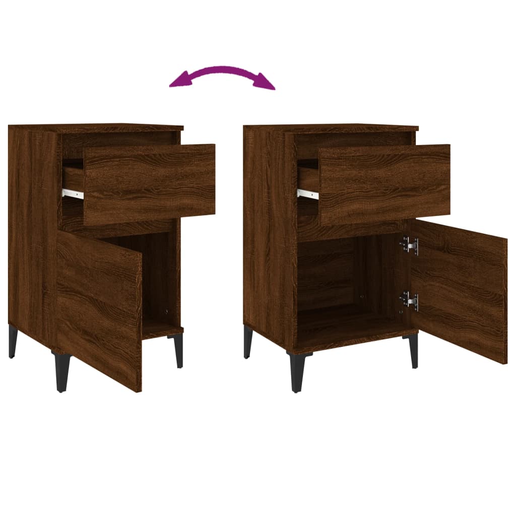 Bedside Cabinet Brown Oak 40x35x70 cm