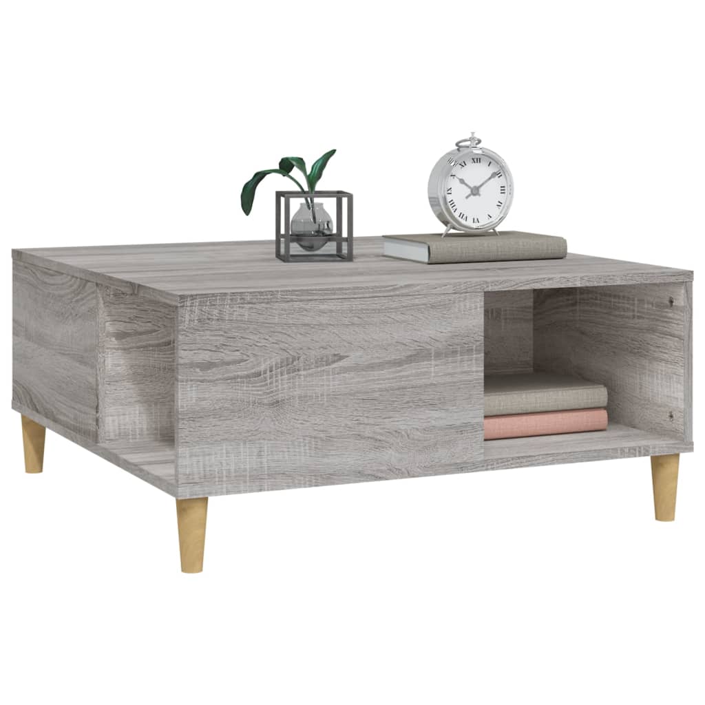 Coffee Table Grey Sonoma 80x80x36.5 cm Engineered Wood