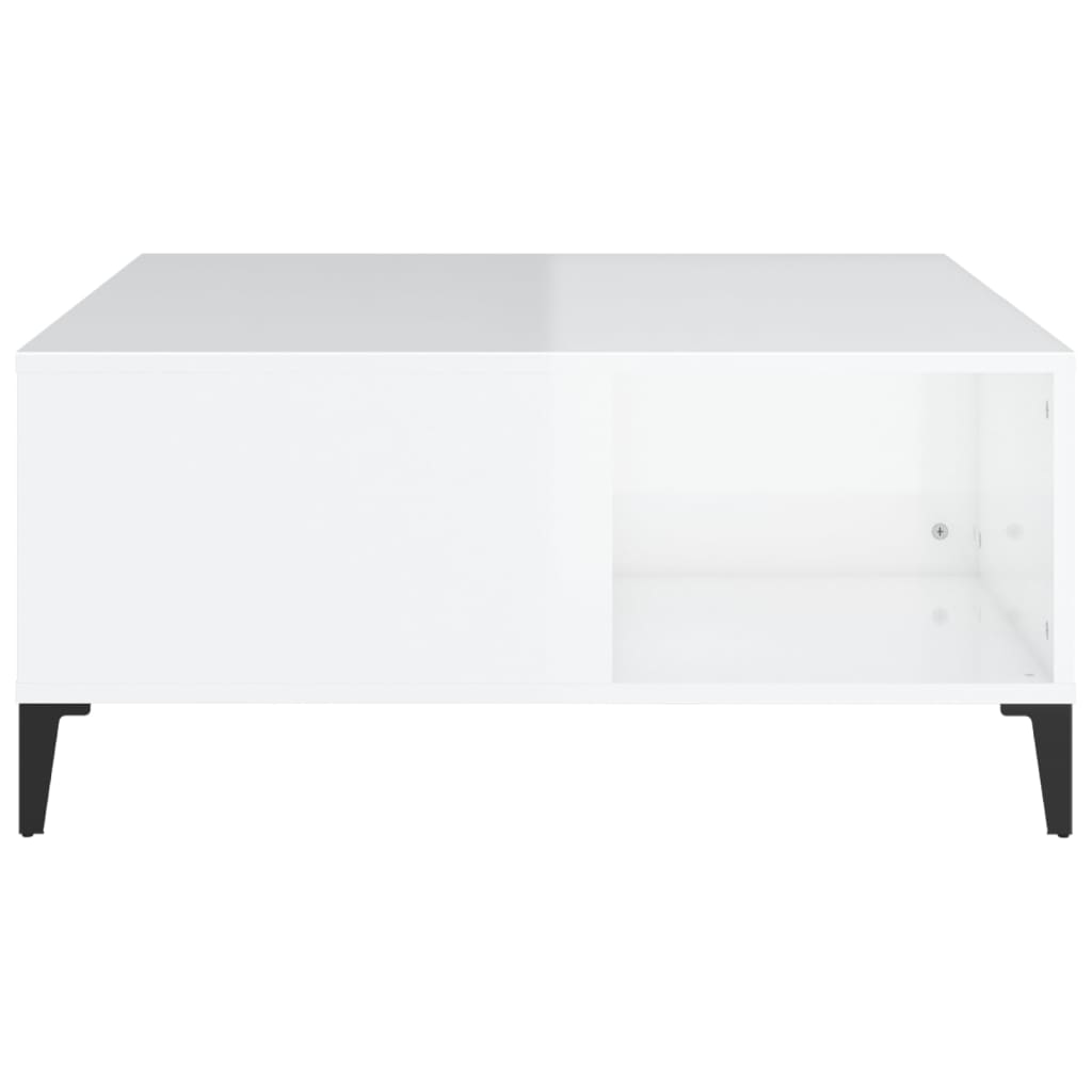 Coffee Table High Gloss White 80x80x36.5 cm Engineered Wood