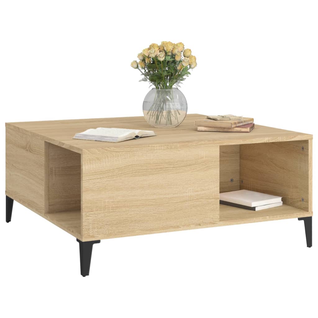 Coffee Table Sonoma Oak 80x80x36.5 cm Engineered Wood