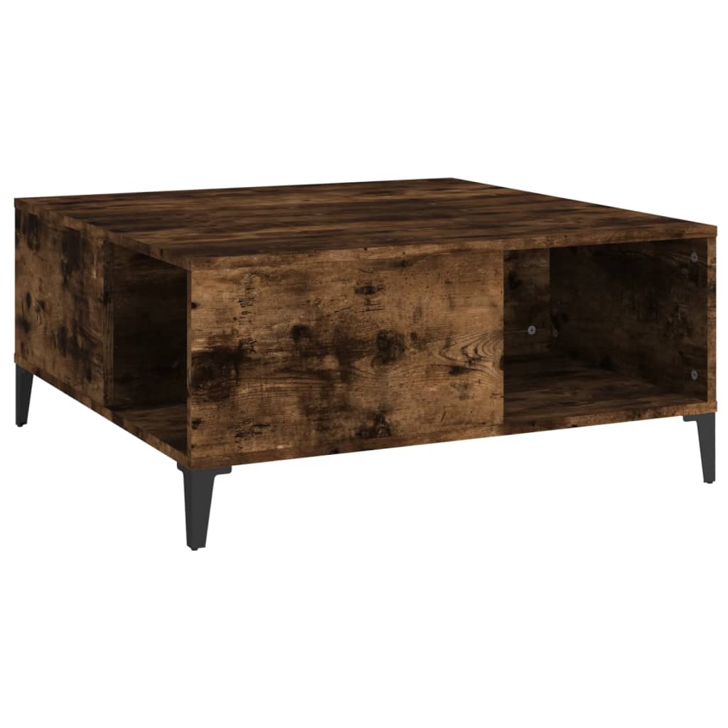 Coffee Table Smoked Oak 80x80x36.5 cm Engineered Wood