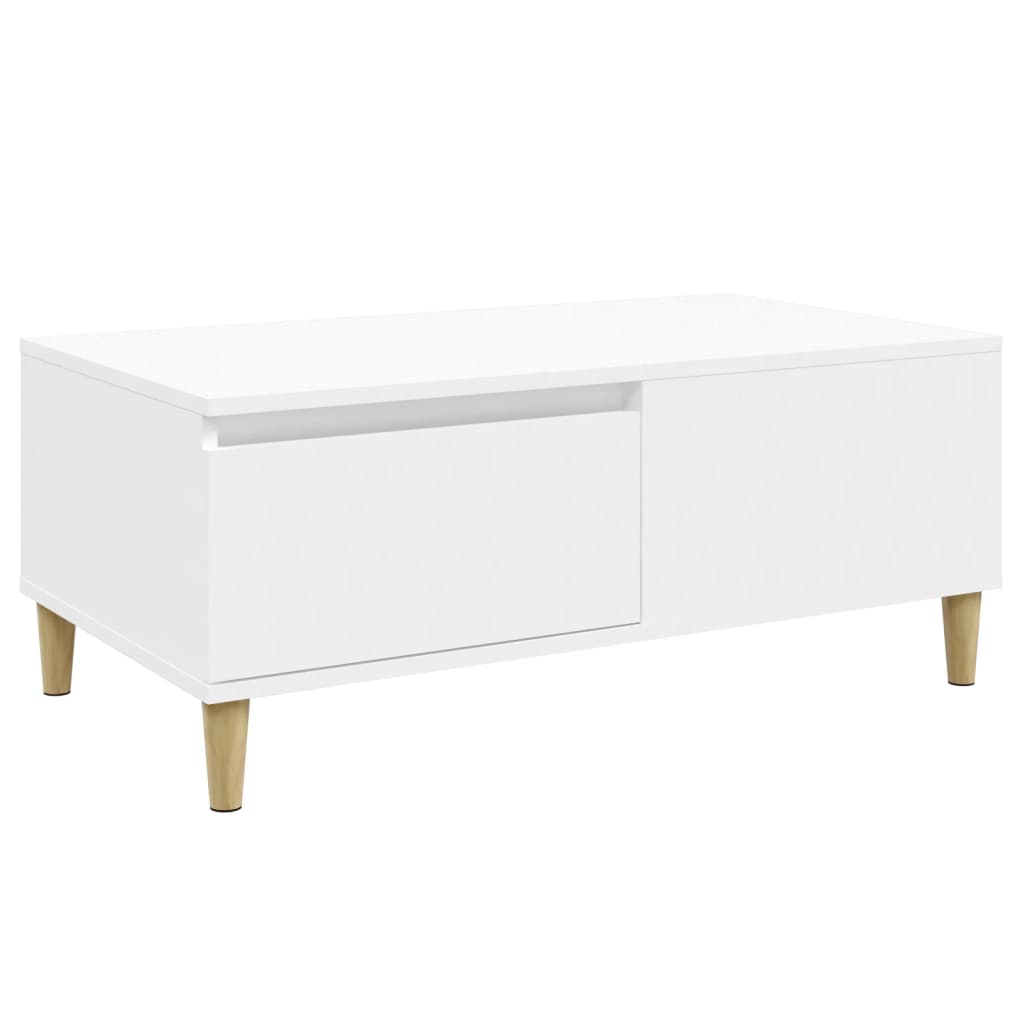 Coffee Table White 90x50x36.5 cm Engineered Wood