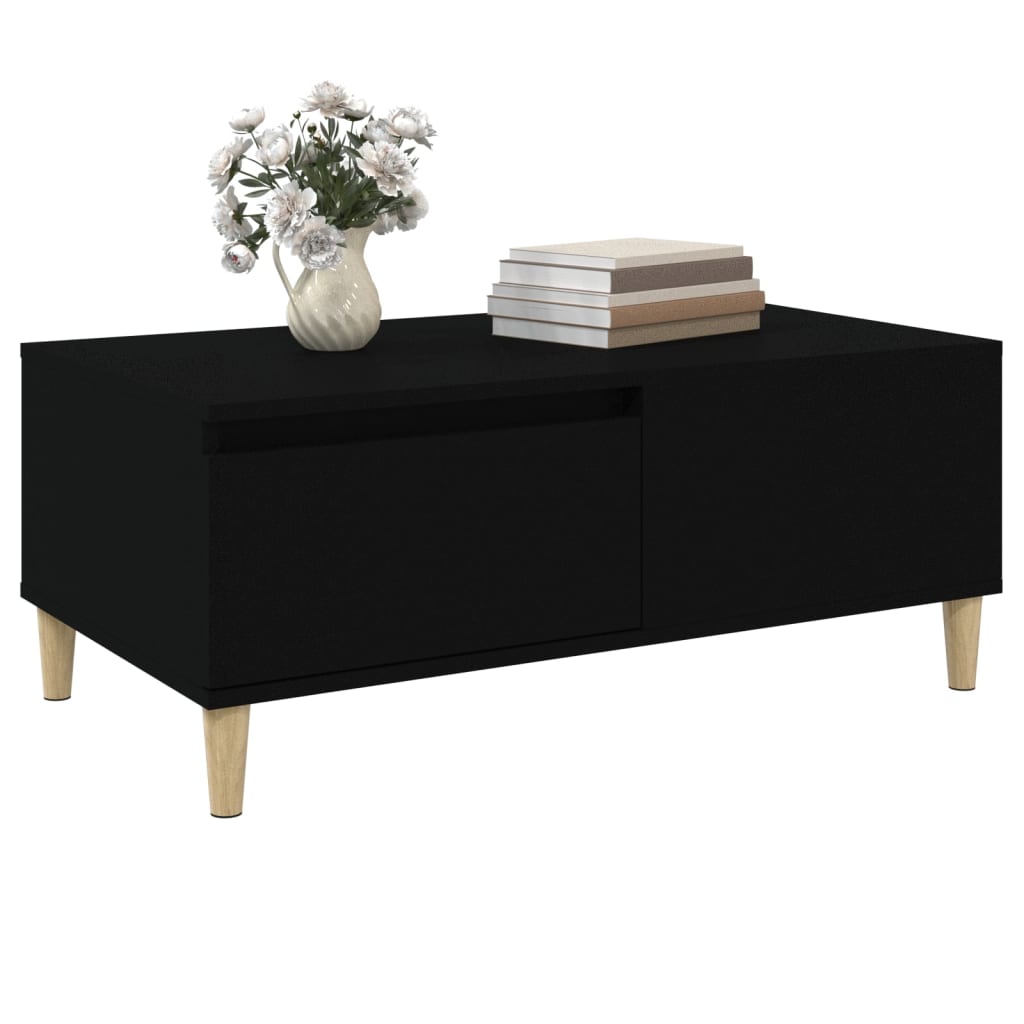 Coffee Table Black 90x50x36.5 cm Engineered Wood