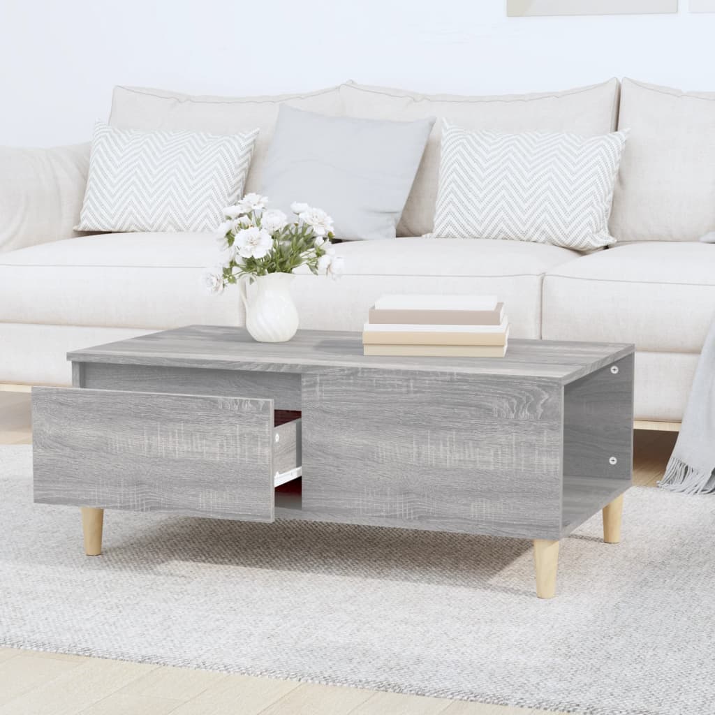 Coffee Table Grey Sonoma 90x50x36.5 cm Engineered Wood