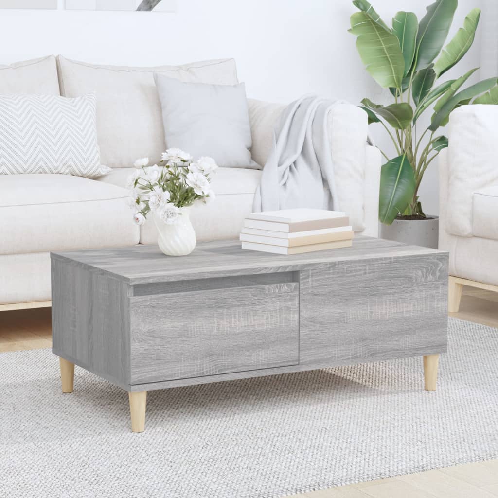 Coffee Table Grey Sonoma 90x50x36.5 cm Engineered Wood