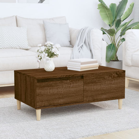 Coffee Table Brown Oak 90x50x36.5 cm Engineered Wood