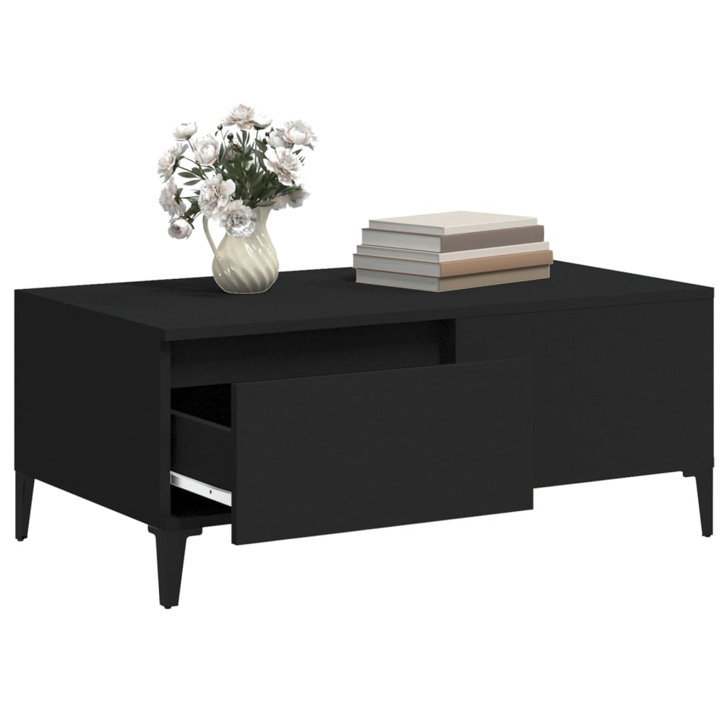 Coffee Table Black 90x50x36.5 cm Engineered Wood