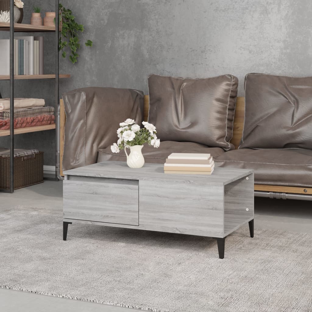 Coffee Table Grey Sonoma 90x50x36.5 cm Engineered Wood