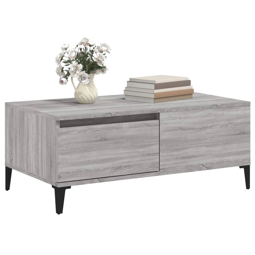 Coffee Table Grey Sonoma 90x50x36.5 cm Engineered Wood