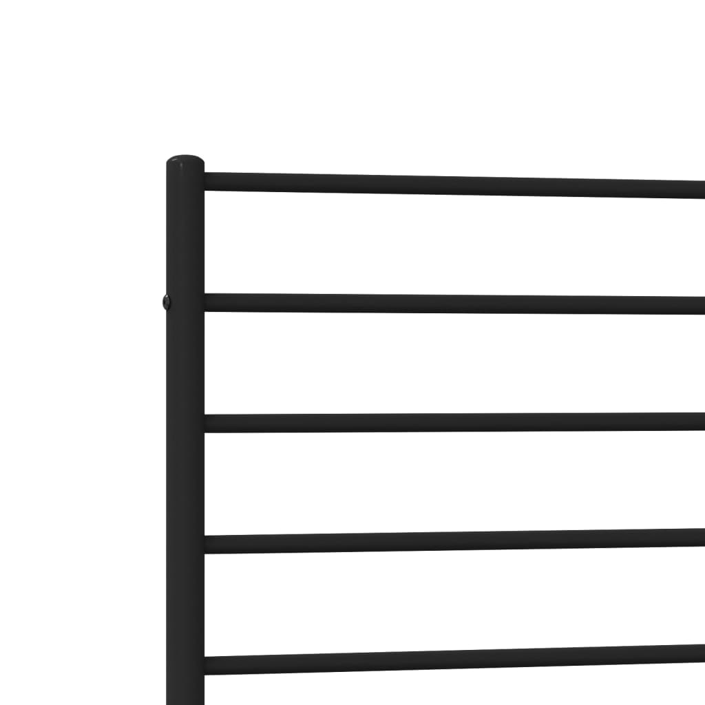 Metal Bed Frame with Headboard and Footboard Black 92x187 cm Single Size