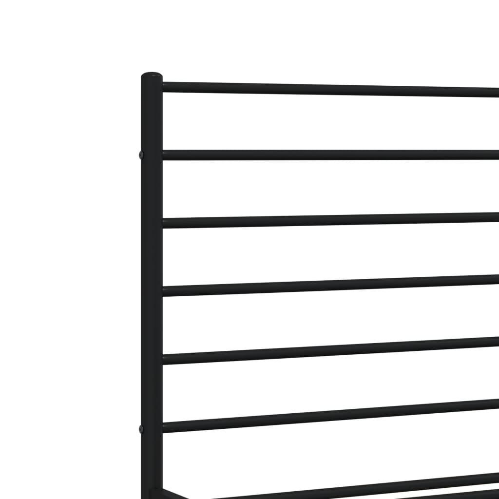 Metal Bed Frame with Headboard and Footboard Black 137x187 cm Double