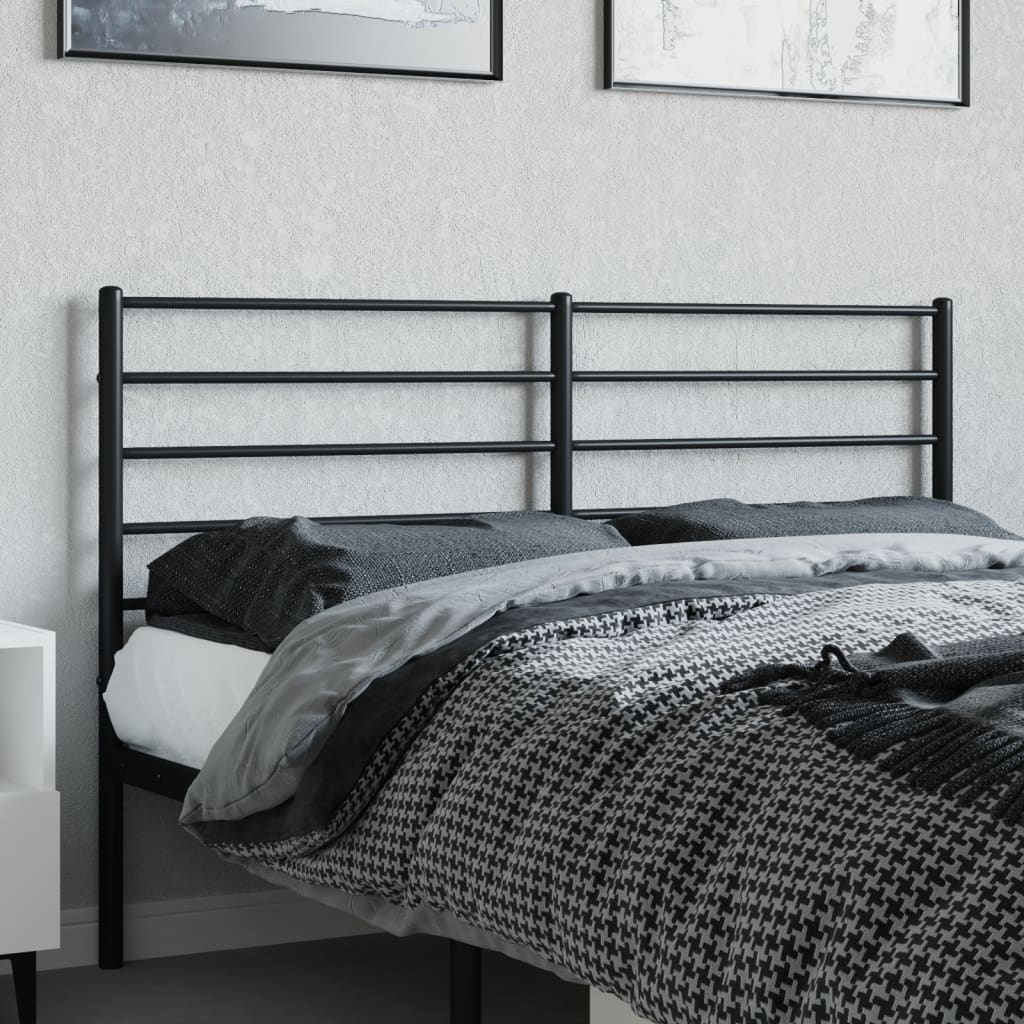 Metal Headboard Black 135 cm