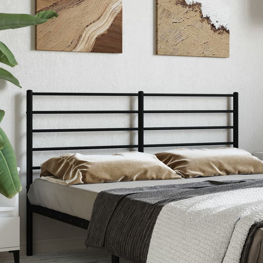 Metal Headboard Black 135 cm