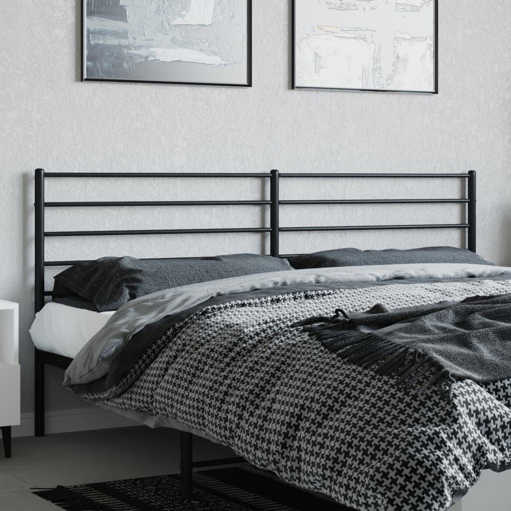 Metal Headboard Black 183 cm