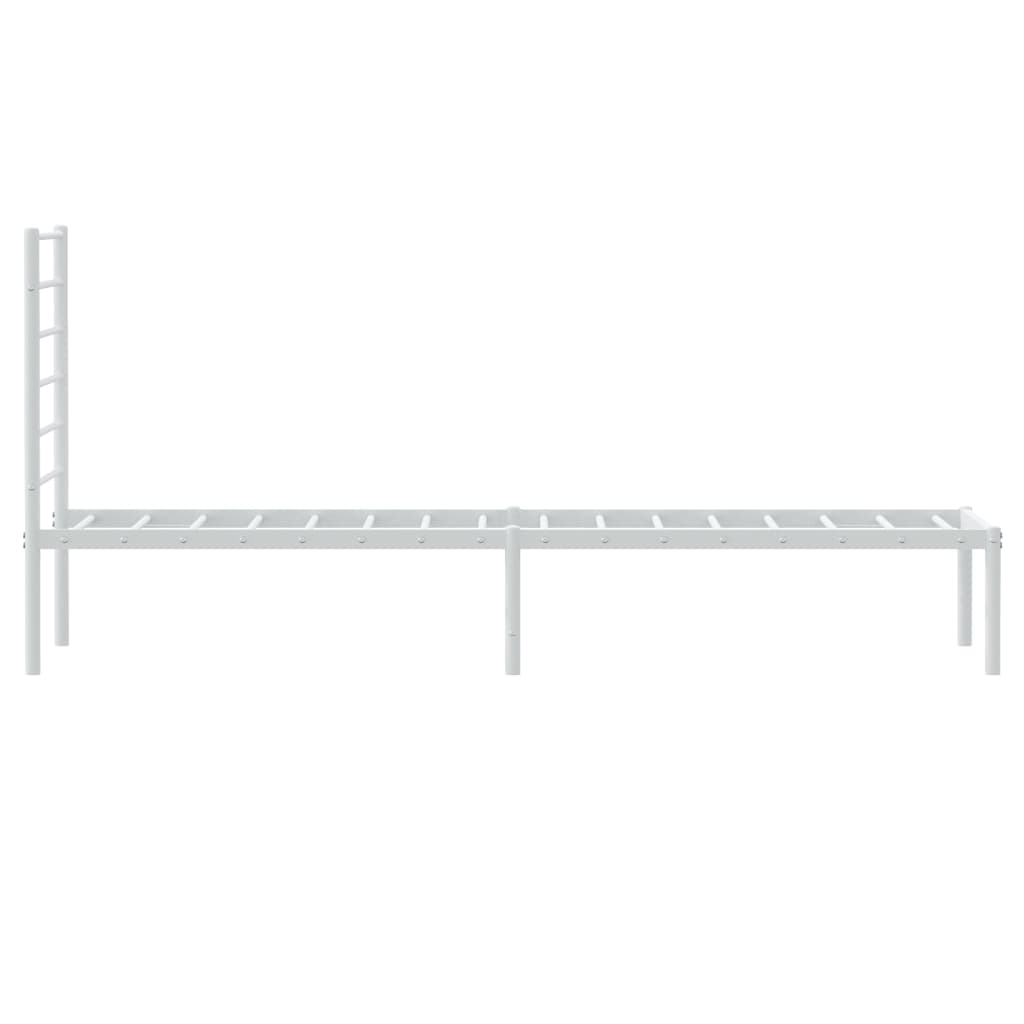 Metal Bed Frame with Headboard White 92x187 cm Single Size